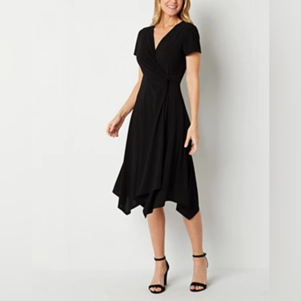 Perceptions short sleeve midi fit and flare dress xl